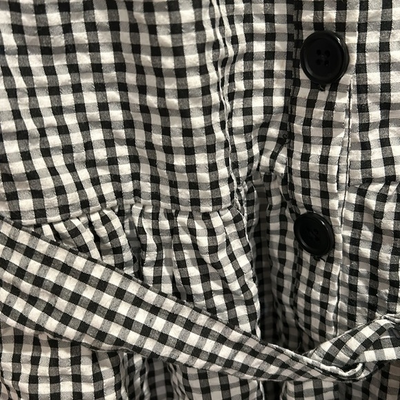 Dex M Gingham Plaid Mini Dress Button Down Belted Short Sleeves - Picture 2 of 12